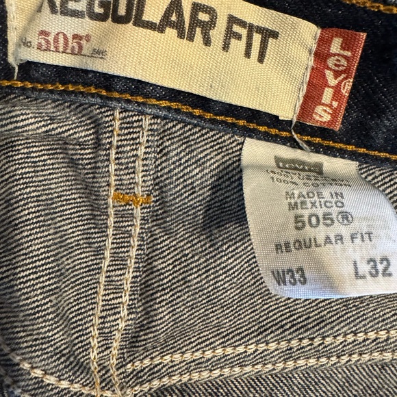 Levi's 505 Men's Indigo Regular Fit Jeans Sz 33x32 - Picture 5 of 5